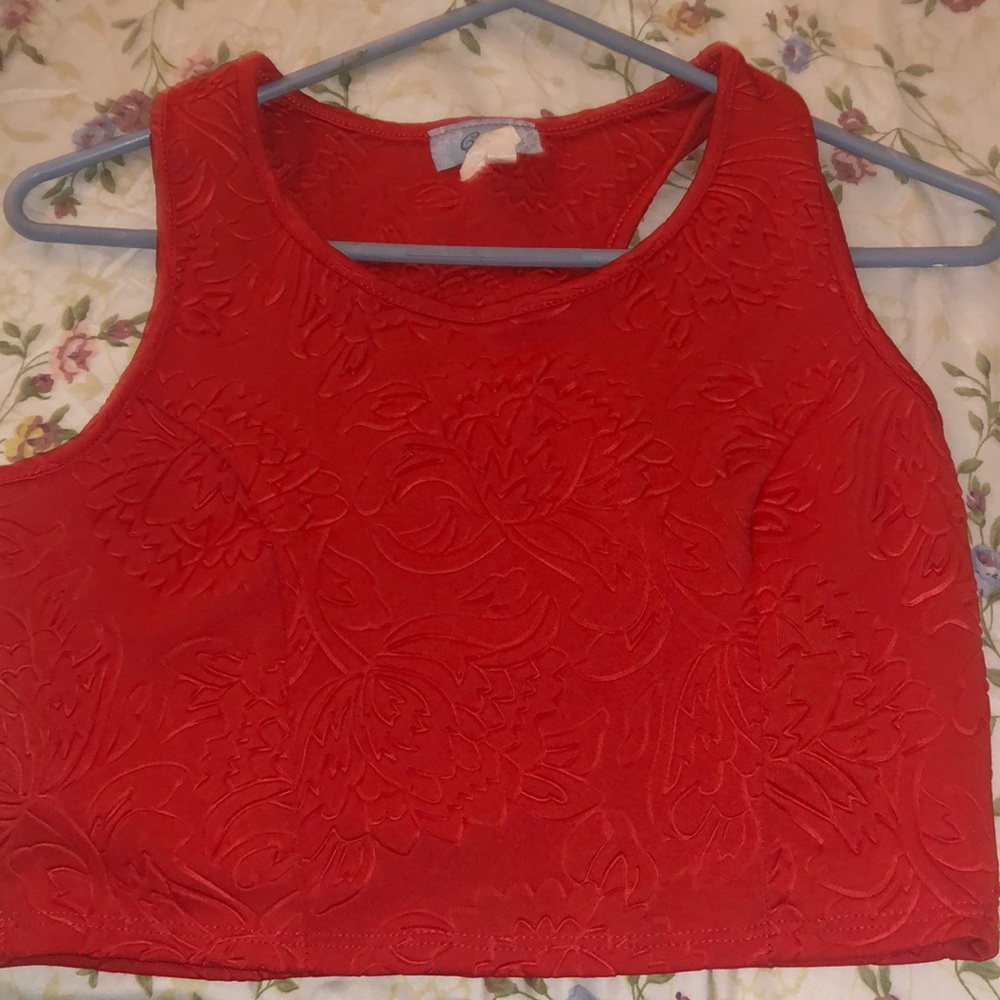 Red pattern crop top